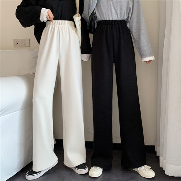 Moderne ženske hlače s visokim strukom i gumicom