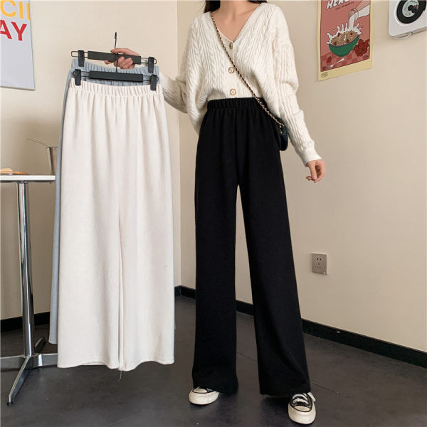 Moderne ženske hlače s visokim strukom i gumicom