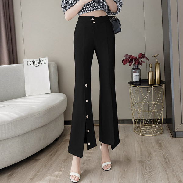 Moteriškos kelnės su skeltukais ir aukštu juosmeniu Charleston tipo