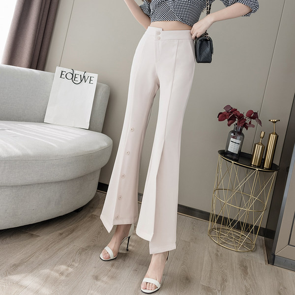 Moteriškos kelnės su skeltukais ir aukštu juosmeniu Charleston tipo