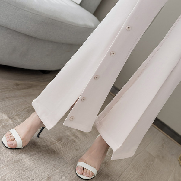 Moteriškos kelnės su skeltukais ir aukštu juosmeniu Charleston tipo