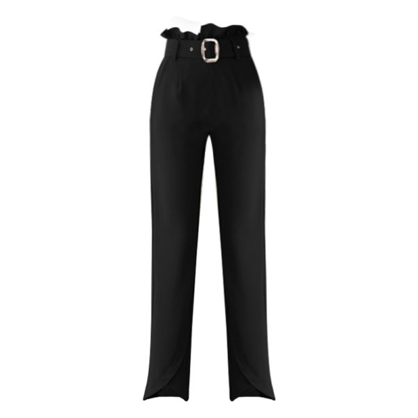 Pantaloni eleganti de dama cu curea si bucle