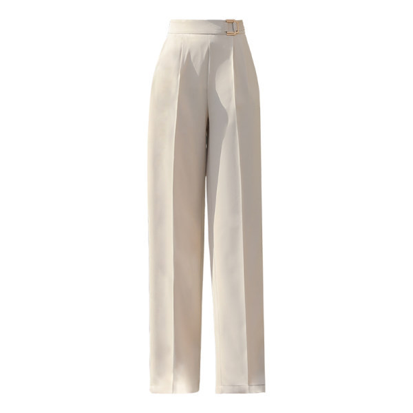 Pantaloni moderni de dama cu element metalic in doua culori