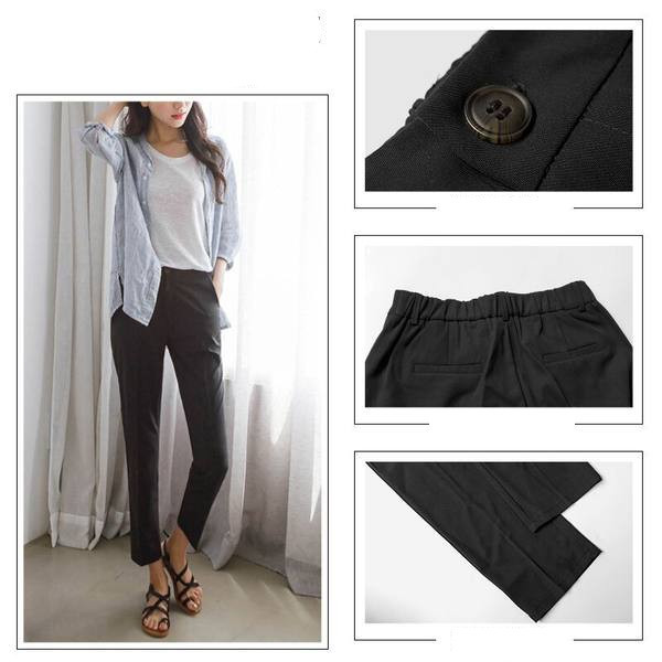 Model nou pantaloni dama model drept in albastru si negru