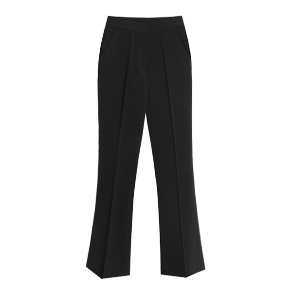 Pantaloni de dama cu talie inalta si fermoar - in doua culori