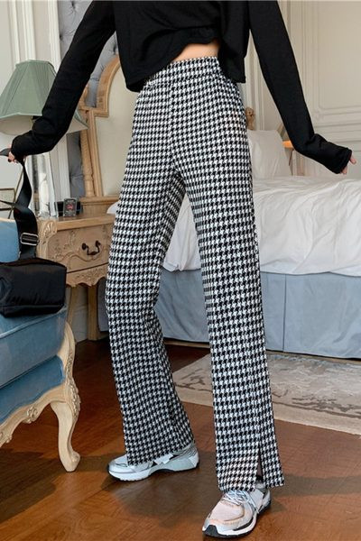 Pantaloni largi de dama de primavara cu talie inalta