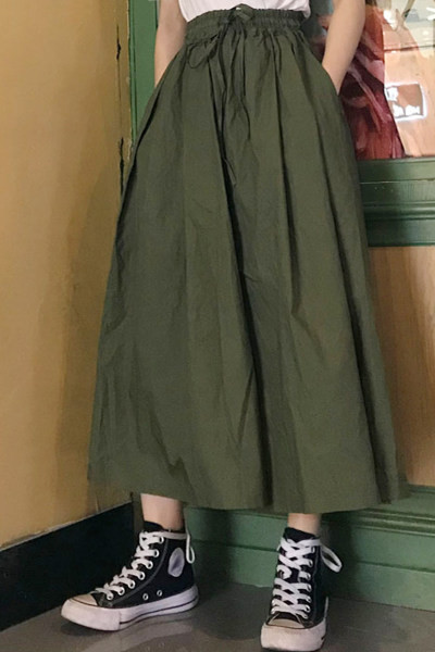 Καθημερινά φαρδιά παντελόνια με κορδόνια και ελαστική μέση