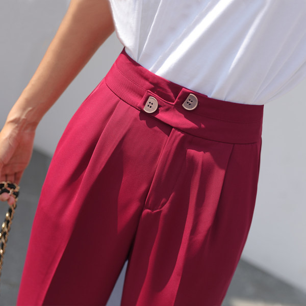 Pantaloni de dama moderni cu talie inalta - model larg