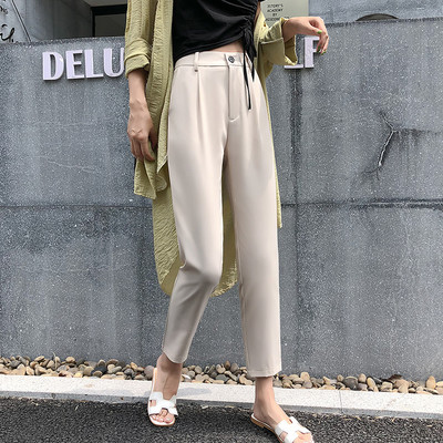 Μοντέρνο παντελόνι με τσέπες και κουμπιά - φαρδύ μοντέλο