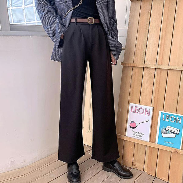 Pantaloni negri casual cu model cu talie înaltă