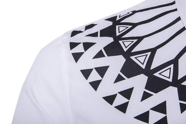 Ανδρικό πουκάμισο με μοτίβο και κλασικό γιακά