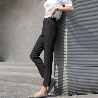 Pantaloni eleganti de dama cu talie inalta - culoare neagra