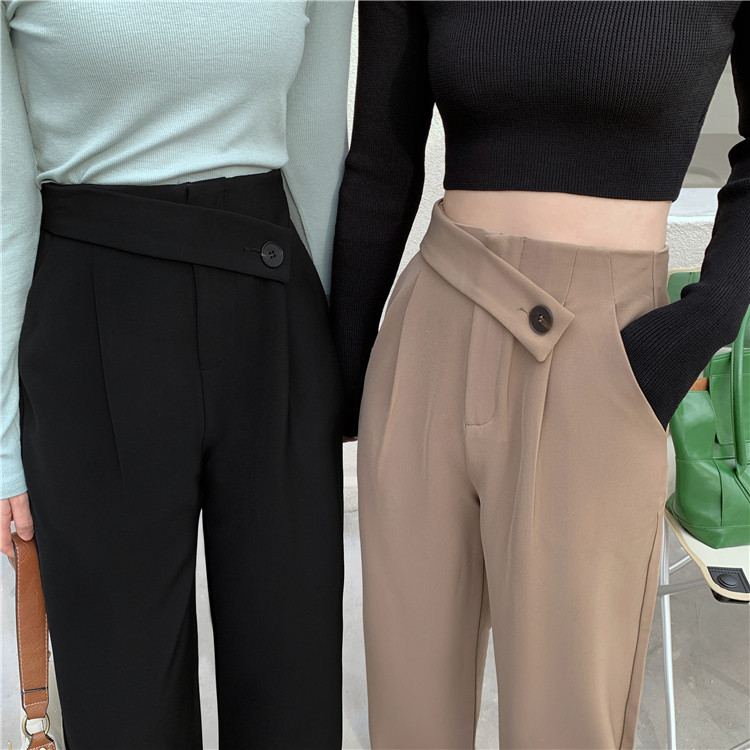 Pantaloni de dama model lat cu talie inalta