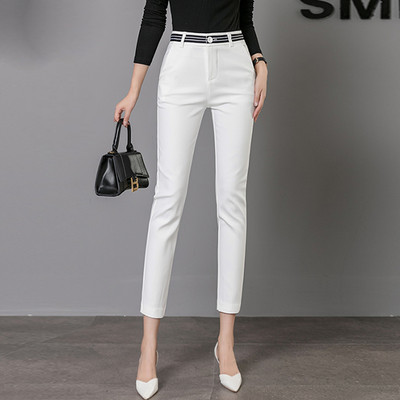 Moderne ženske uske hlače s visokim strukom