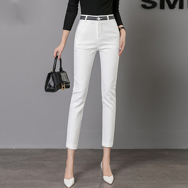 Moderne ženske uske hlače s visokim strukom