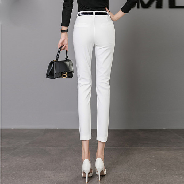 Moderne ženske uske hlače s visokim strukom