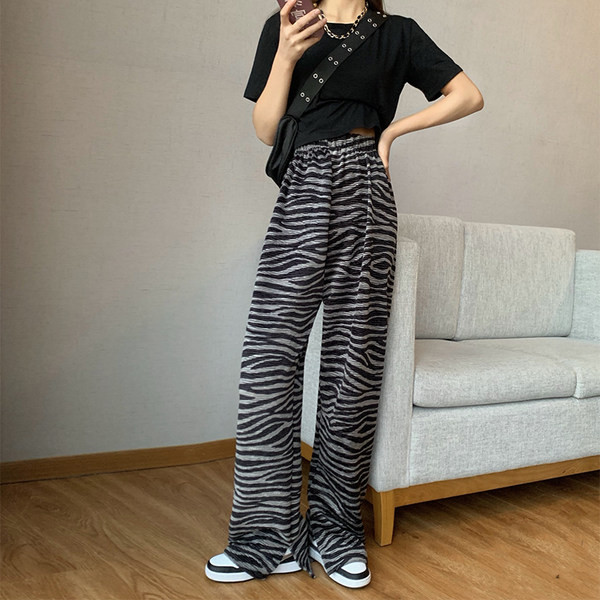 Pantaloni largi de primavara pentru femei cu talie inalta