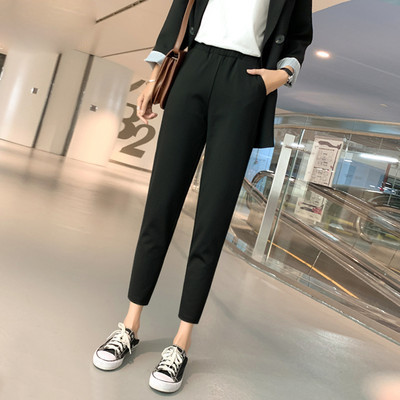 Pantaloni dama sport si casual cu buzunar negru - lungime 9/10