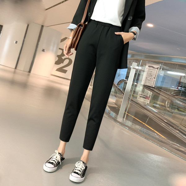 Pantaloni dama sport si casual cu buzunar negru - lungime 9/10