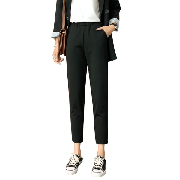 Pantaloni dama sport si casual cu buzunar negru - lungime 9/10