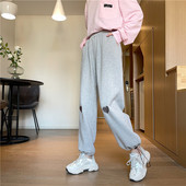 Pantaloni casual dama cu talie inalta si broderie inima