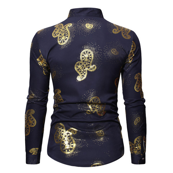 Cămașă de ultimă oră pentru bărbați cu model și guler clasic