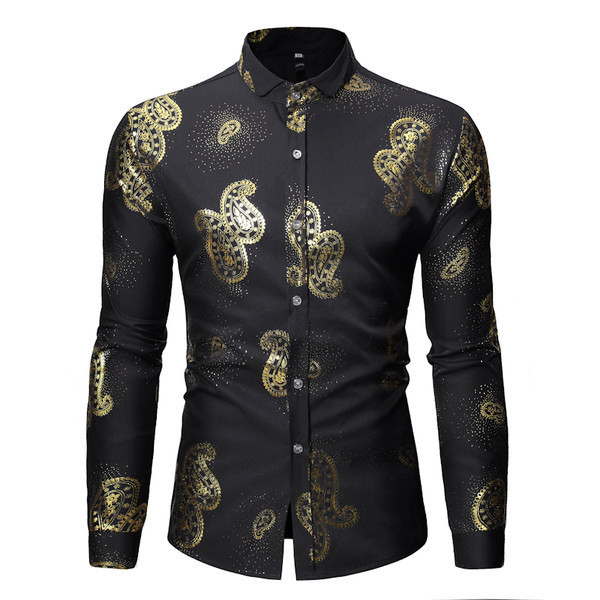 Cămașă de ultimă oră pentru bărbați cu model și guler clasic