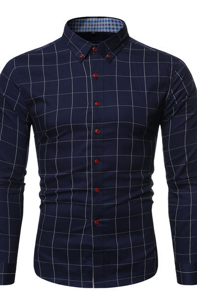 Ležeran pripijeni model muške karirane košulje