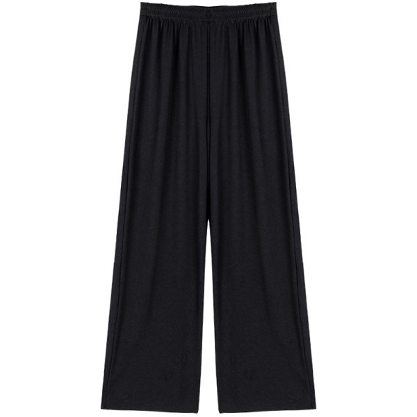 Pantaloni largi de dama cu cravate si talie elastica