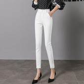 Pantaloni eleganti de dama model nou cu talie inalta si crapaturi