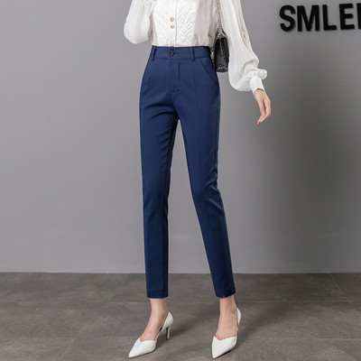Pantaloni eleganti de dama model nou cu talie inalta si crapaturi