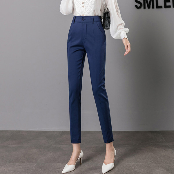 Pantaloni eleganti de dama model nou cu talie inalta si crapaturi