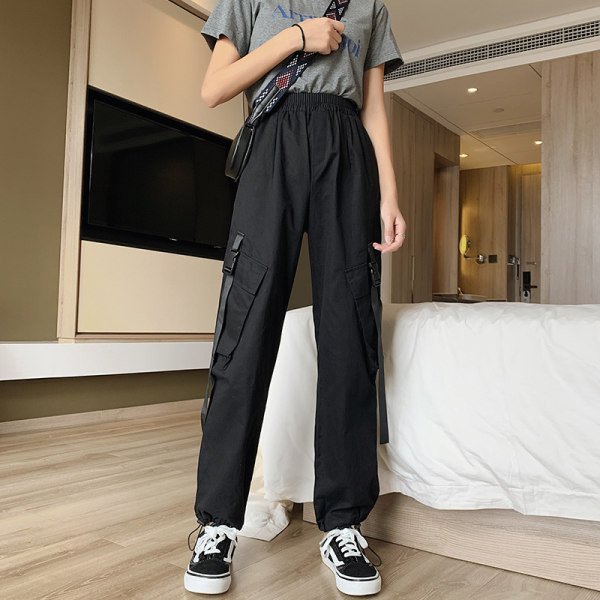 Pantaloni de dama sport-casual cu buzunare si talie elastica