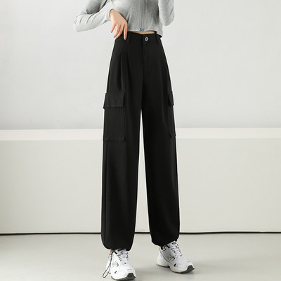 Casual γυναικείο παντελόνι με τσέπη και ψηλή μέση