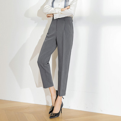 Pantaloni moderni de dama cu talie inalta - gri si negri