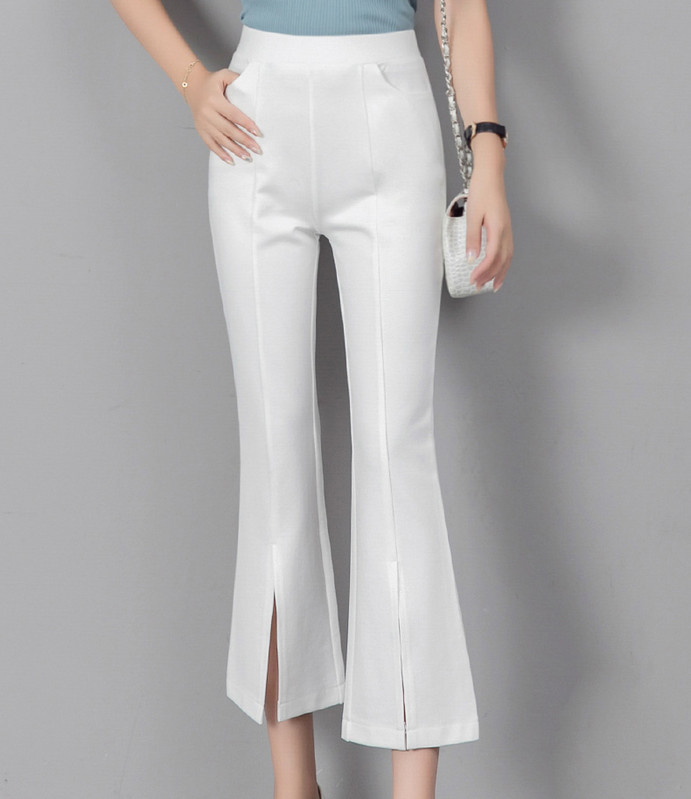 Pantaloni de dama moderni cu crapaturi si lungime 7/8