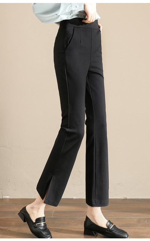 Pantaloni moderni de damă cu talie înaltă - culoare neagră