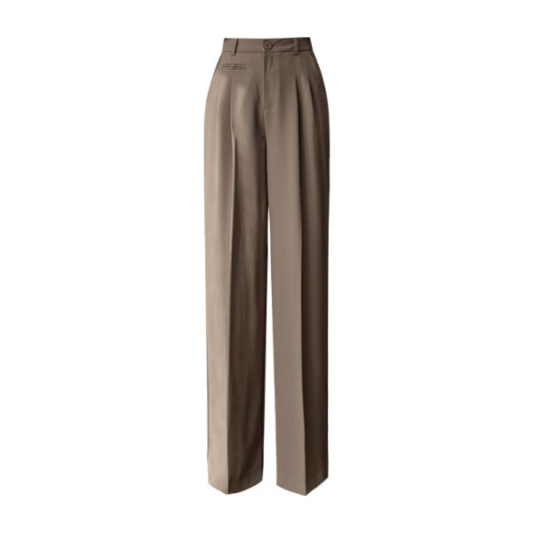 Pantaloni casual dama cu talie inalta - model larg