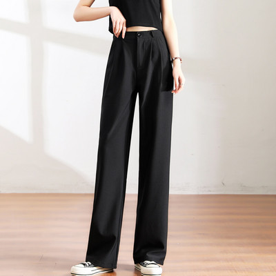 Pantaloni casual cu talie inalta - un model larg in mai multe culori