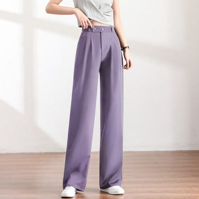 Pantaloni casual cu talie inalta - un model larg in mai multe culori