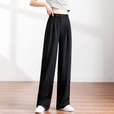 Pantaloni casual cu talie inalta - un model larg in mai multe culori