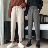 Model nou de pantaloni de dama cu nasturi si talie inalta