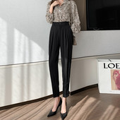 Ležerne ženske hlače s visokim strukom i poprsjem