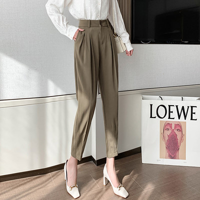 Ležerne ženske hlače s visokim strukom i poprsjem