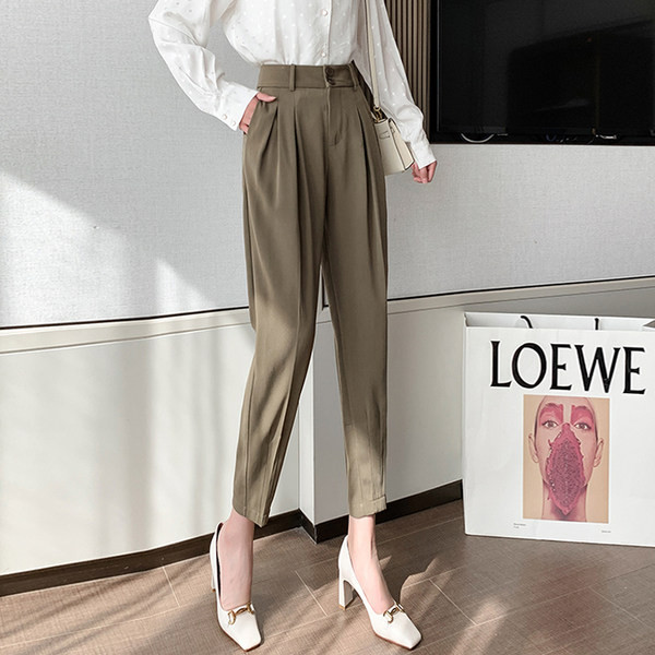 Ležerne ženske hlače s visokim strukom i poprsjem