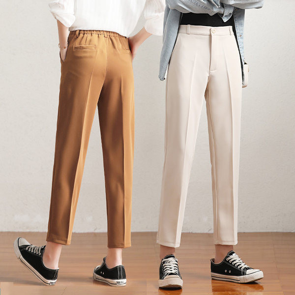 Pantaloni de dama moderni cu buzunare - model drept