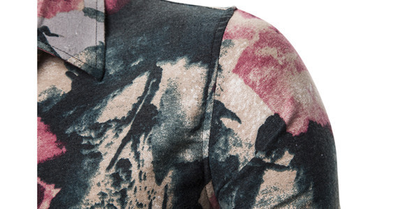Cămașă modernă pentru bărbați cu model floral și mâneci lungi