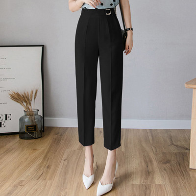 Pantaloni moderni cu centura si talie inalta