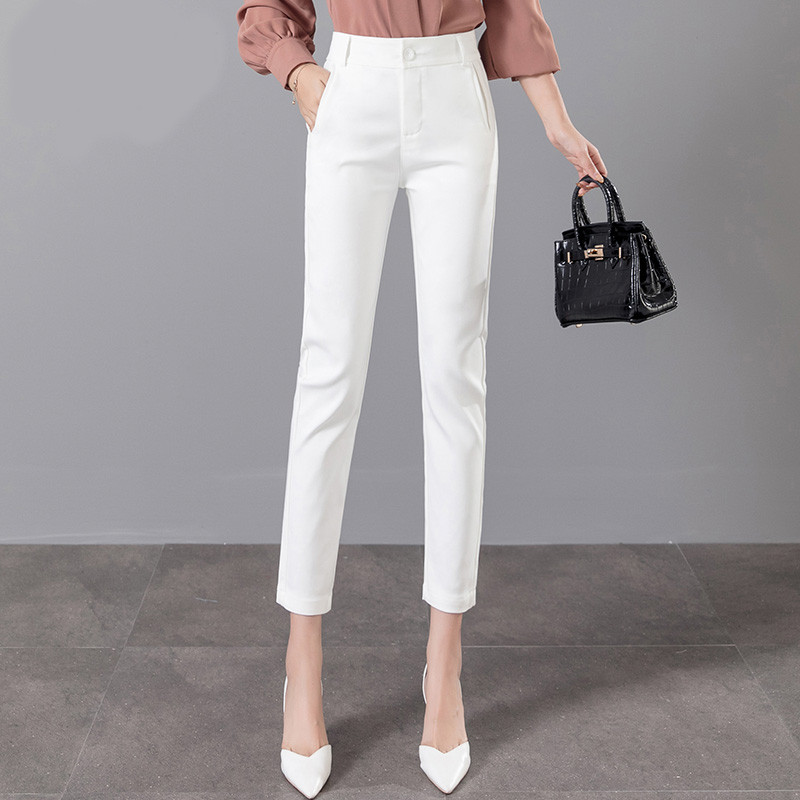 Pantaloni moderni de dama cu lungime 7/8 si talie inalta