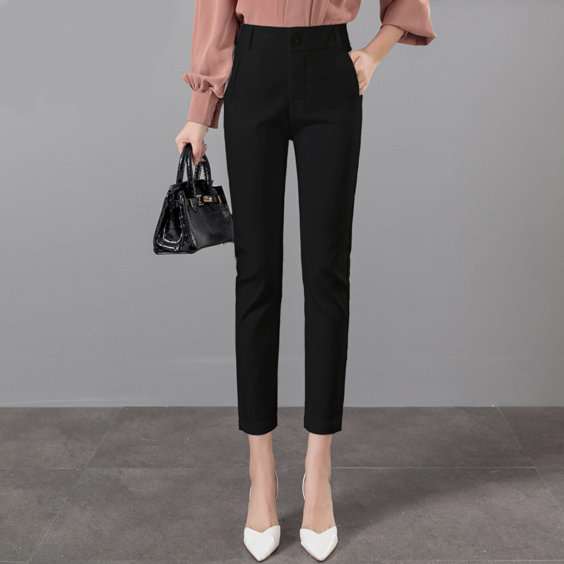 Pantaloni moderni de dama cu lungime 7/8 si talie inalta